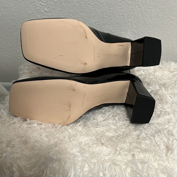 New Good American Square toe Patent Leather Ankle Boots Black Size 8.5 - Picture 7 of 8